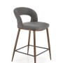 Bar Stool H114 grey / walnut