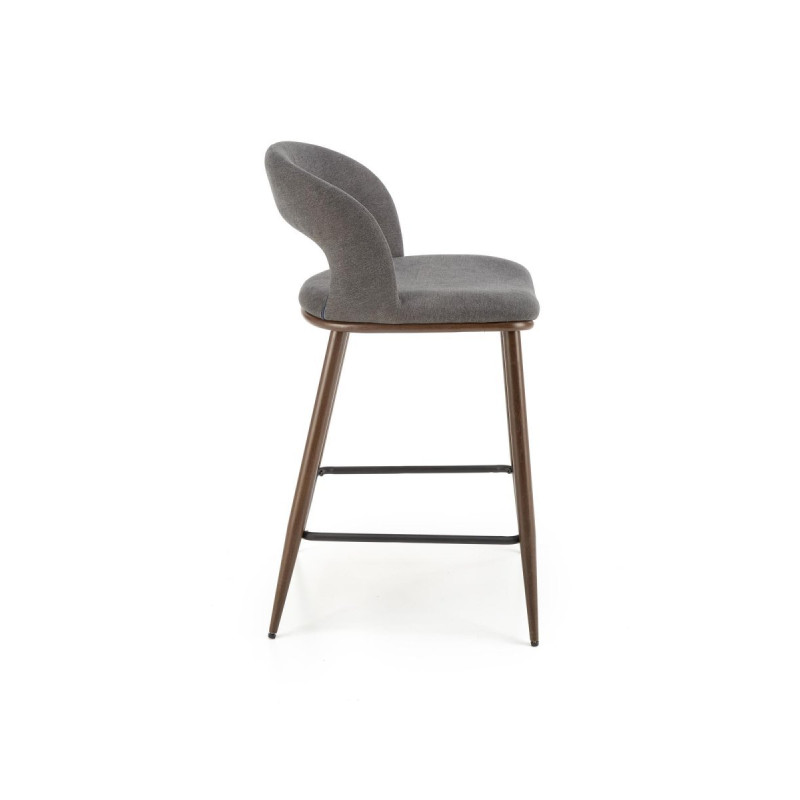 Bar Stool H114 grey / walnut