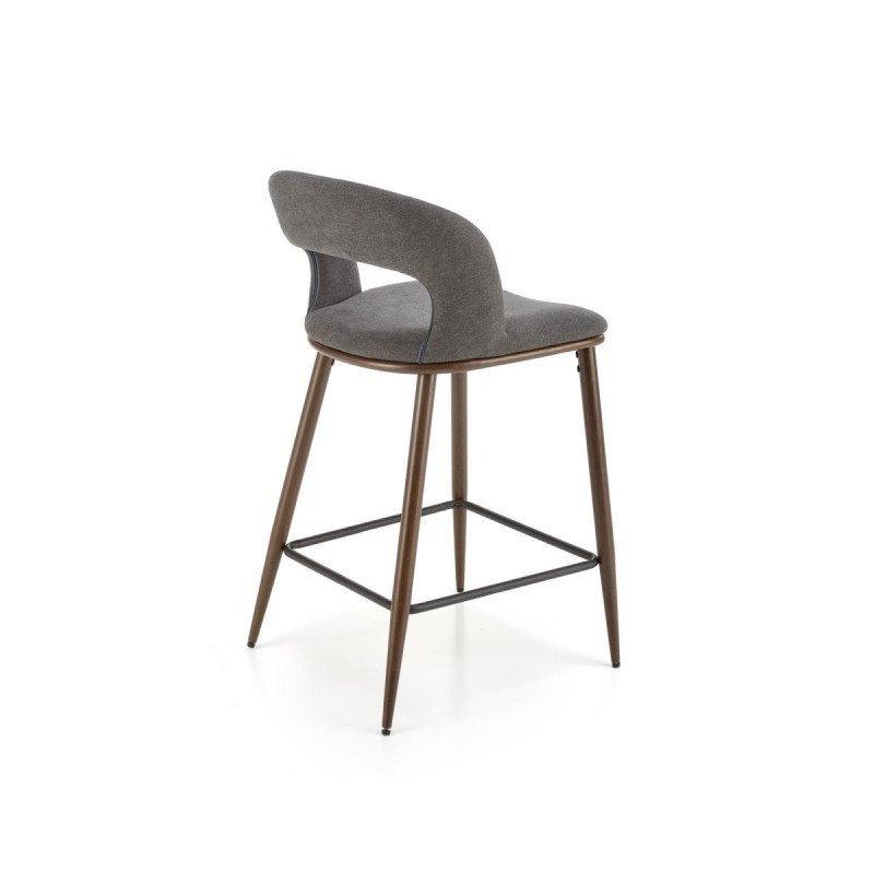 Bar Stool H114 grey / walnut