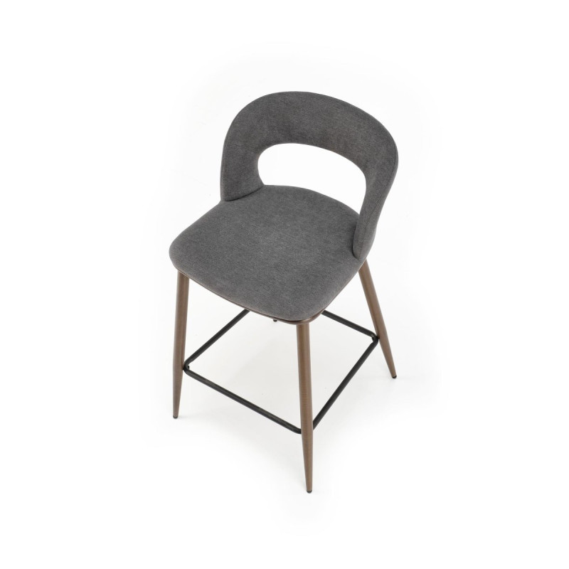 Bar Stool H114 grey / walnut