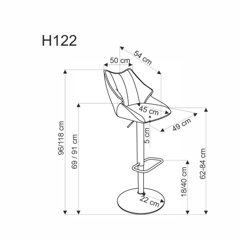 Барный стул H122 черный / бежевый