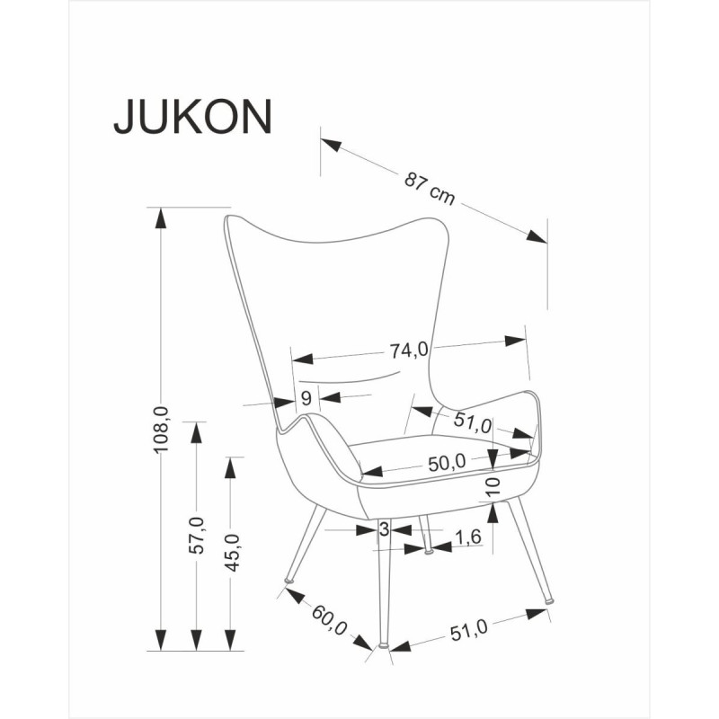 Armchair JUKON grey