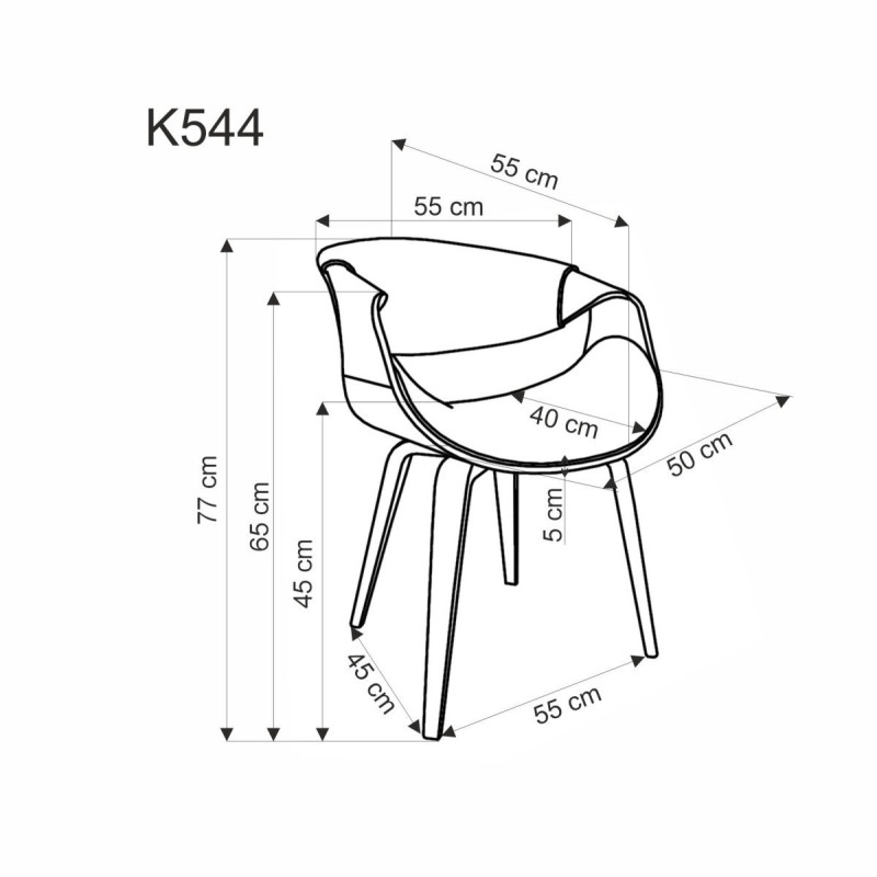 Стул K544 серый / орех