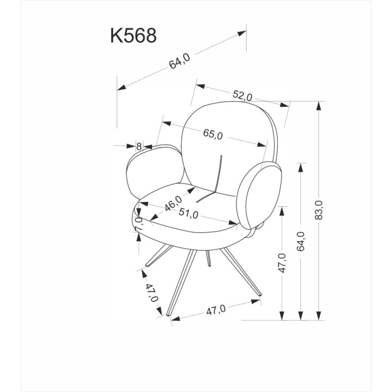 Стул K568 серый
