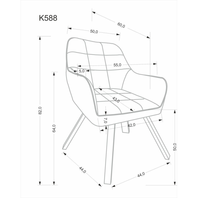 Tool K588 pöörlev beež