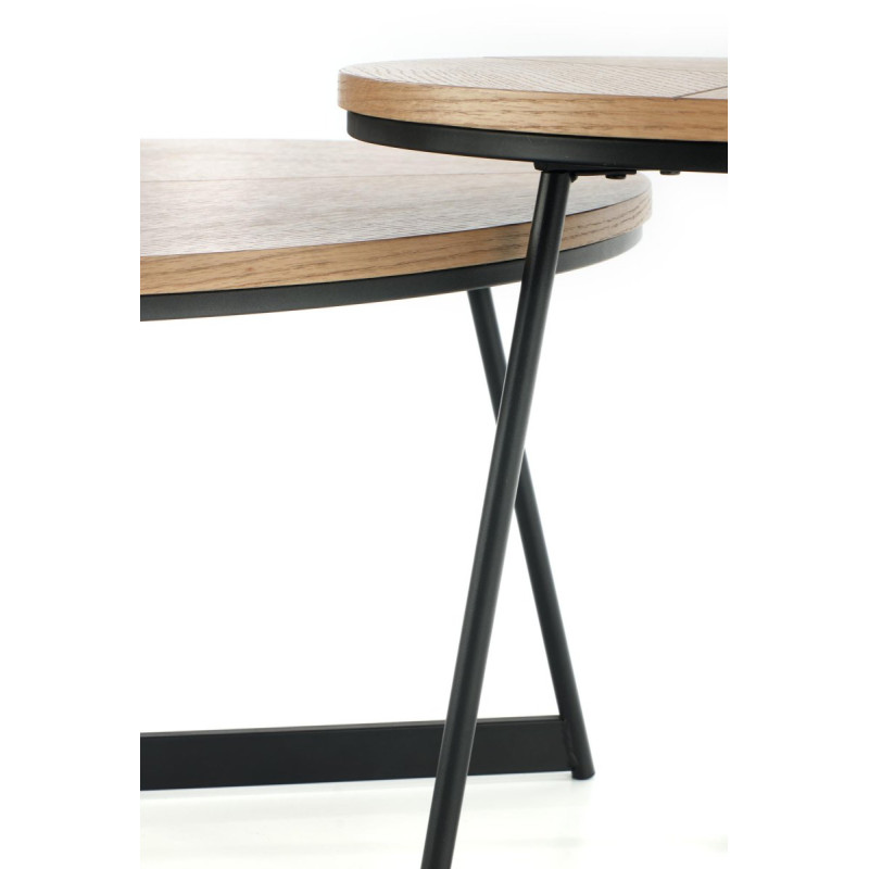 Coffee table KARIDA S natural oak / black