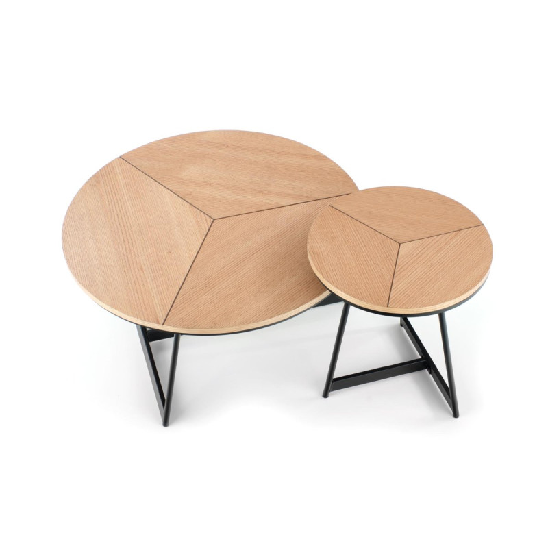 Coffee table KARIDA S natural oak / black