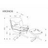 Tugitool with footstool KRONOS beež