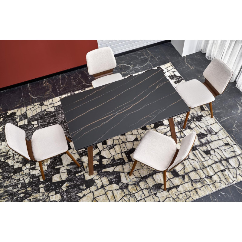 Table extension LOZANO black marble walnut