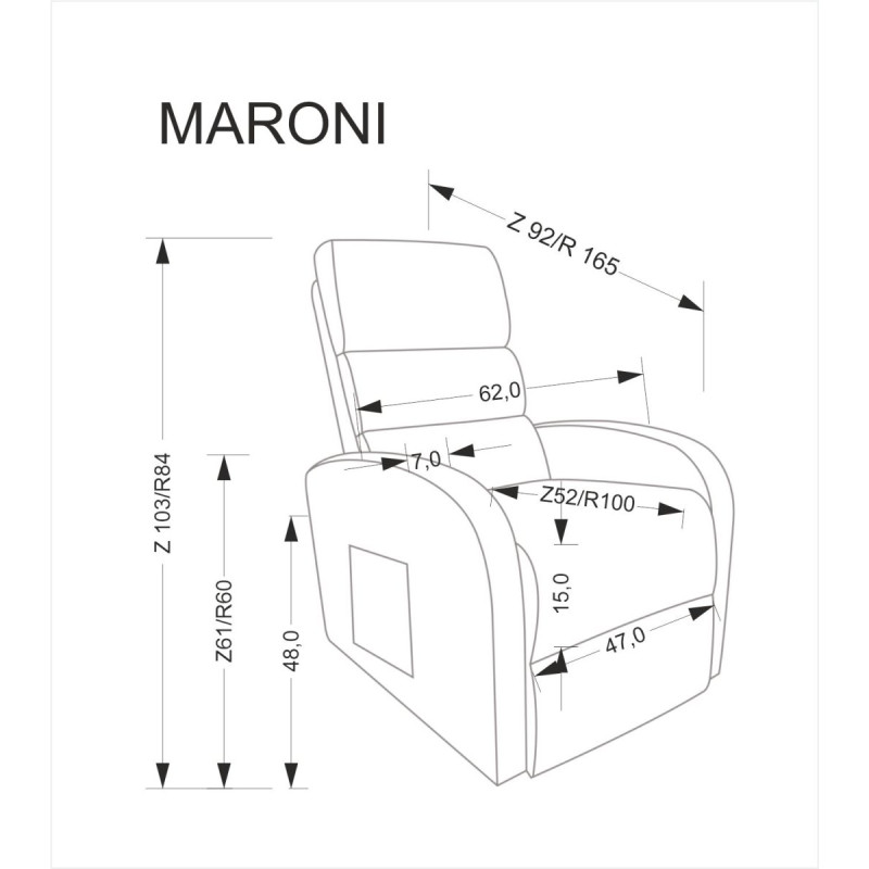 Armchair MARONI grey