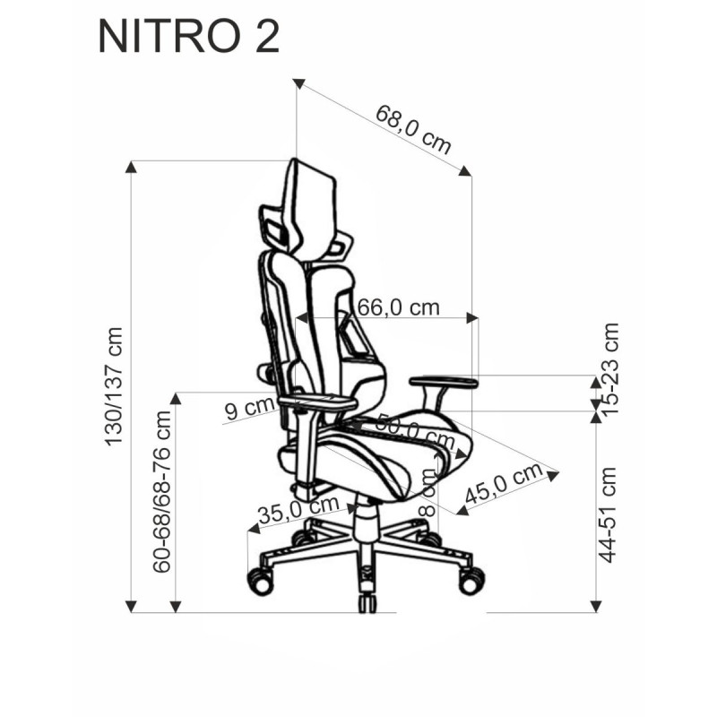 Kontoritool NITRO 2 punane/must