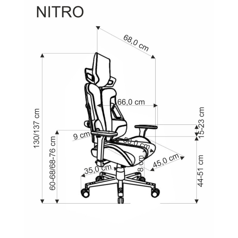 Kontoritool NITRO must/punane