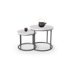 Coffee table set OREO white marble/black