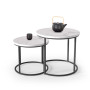 Coffee table set OREO white marble/black