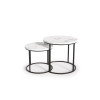 Coffee table set OREO white marble/black
