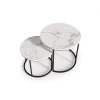 Coffee table set OREO white marble/black