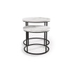 Coffee table set OREO white marble/black