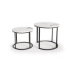 Coffee table set OREO white marble/black