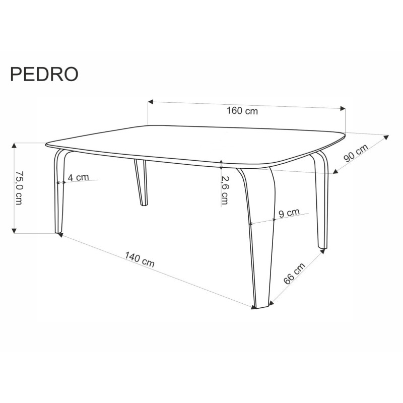 Table PEDRO walnut/black