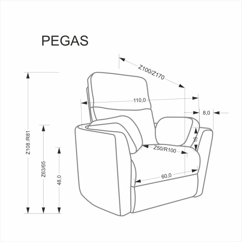 Armchair PEGAS grey