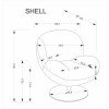 Armchair SHELL grey
