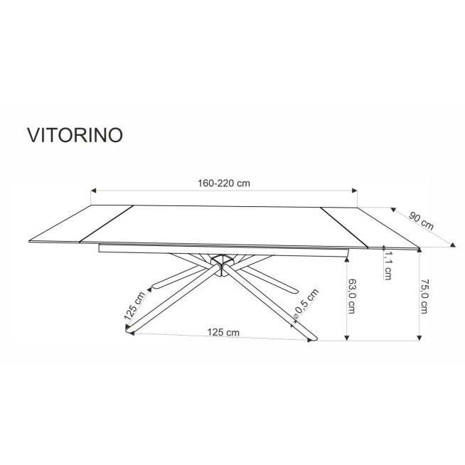 Table VITORINO black marble / black