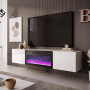 TV-alus LIVO RTV180 with fireplace valge