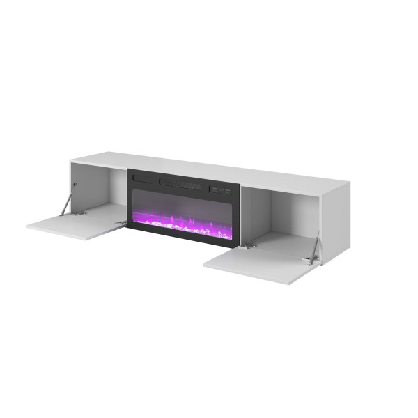 TV-alus LIVO RTV180 with fireplace valge