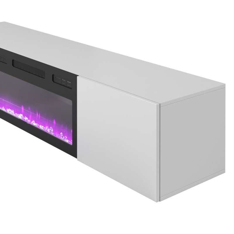 TV-alus LIVO RTV180 with fireplace valge