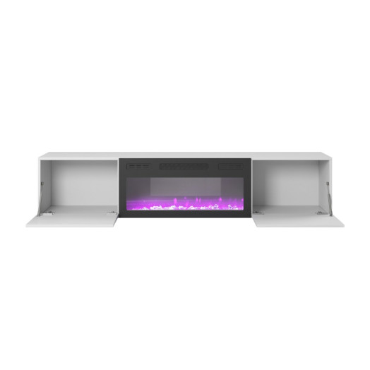 TV-alus LIVO RTV180 with fireplace valge