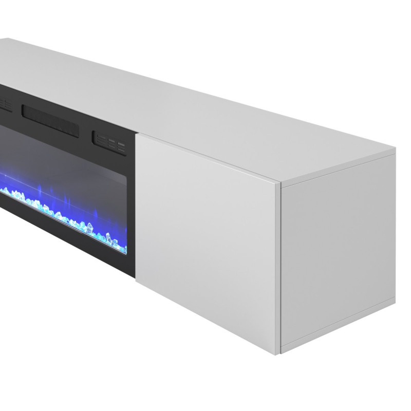 TV-alus LIVO RTV180 with fireplace valge