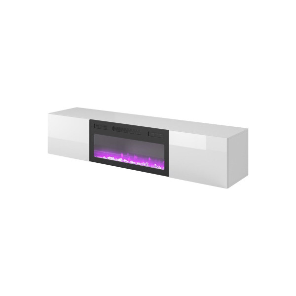 TV-alus LIVO RTV180 with fireplace valge
