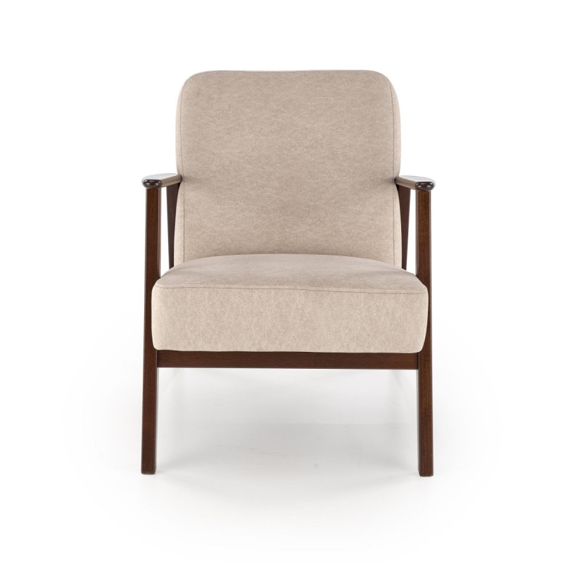 Armchair MILANO 1S beige dark walnut