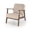 Armchair MILANO 1S beige dark walnut