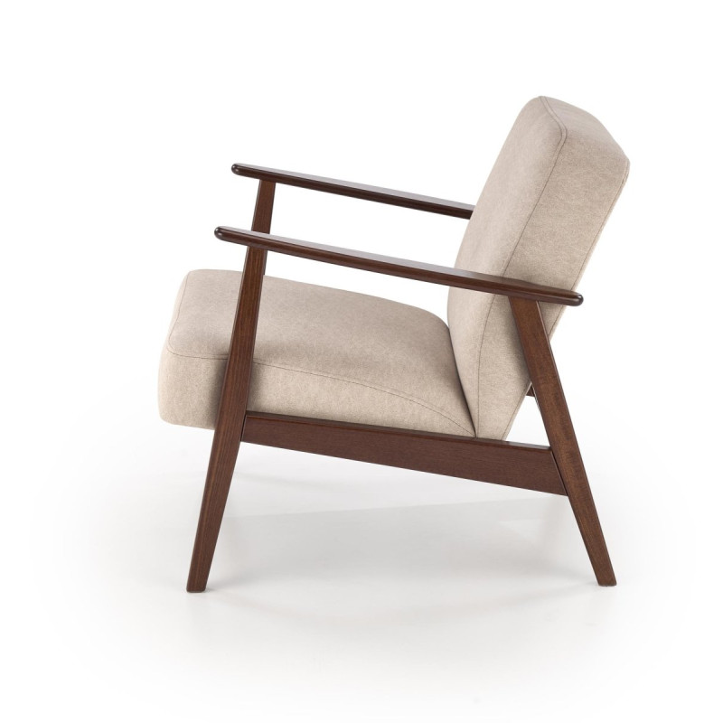 Armchair MILANO 1S beige dark walnut