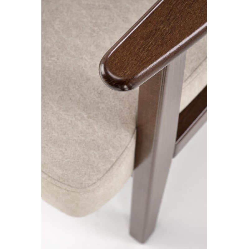 Armchair MILANO 1S beige dark walnut