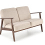 Sofa MILANO 2S beige dark walnut
