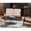 Sofa MILANO 2S beige dark walnut