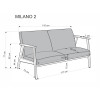 Sofa MILANO 2S beige dark walnut