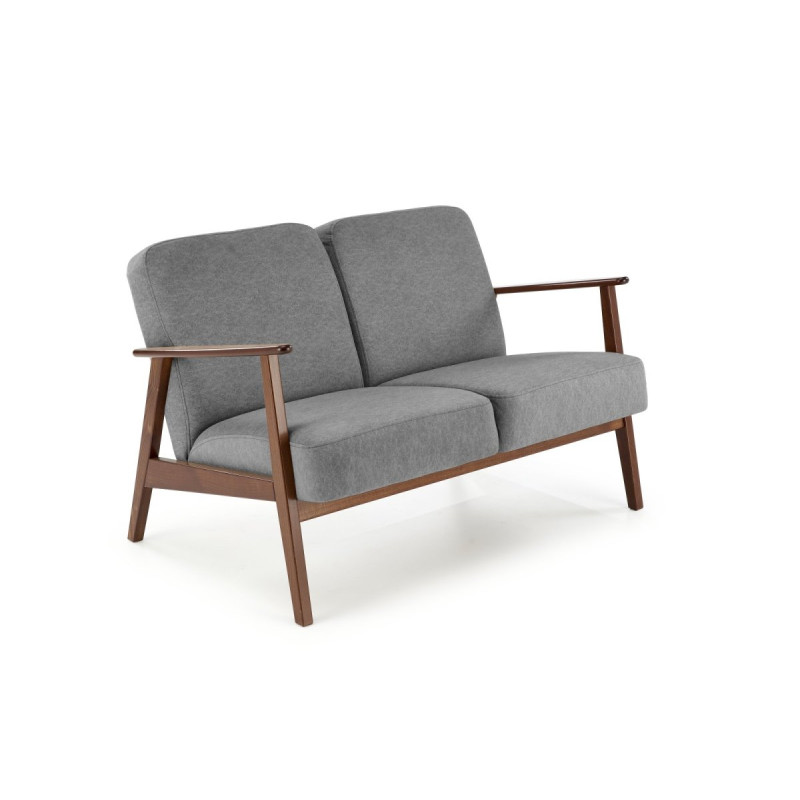 Sofa MILANO 2S grey CASTEL#93/dark walnut