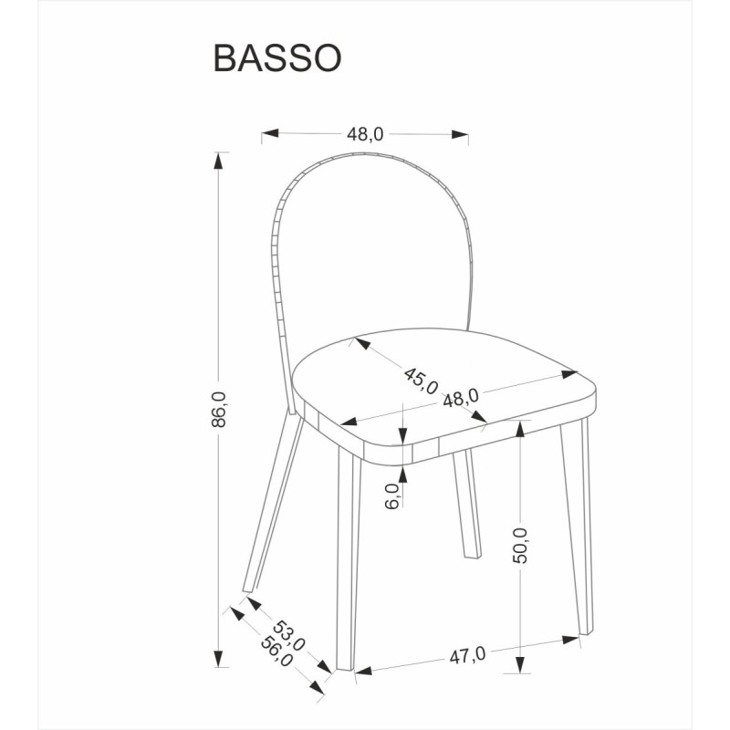 Chair BASSO natural oak / CREMONA 96grey