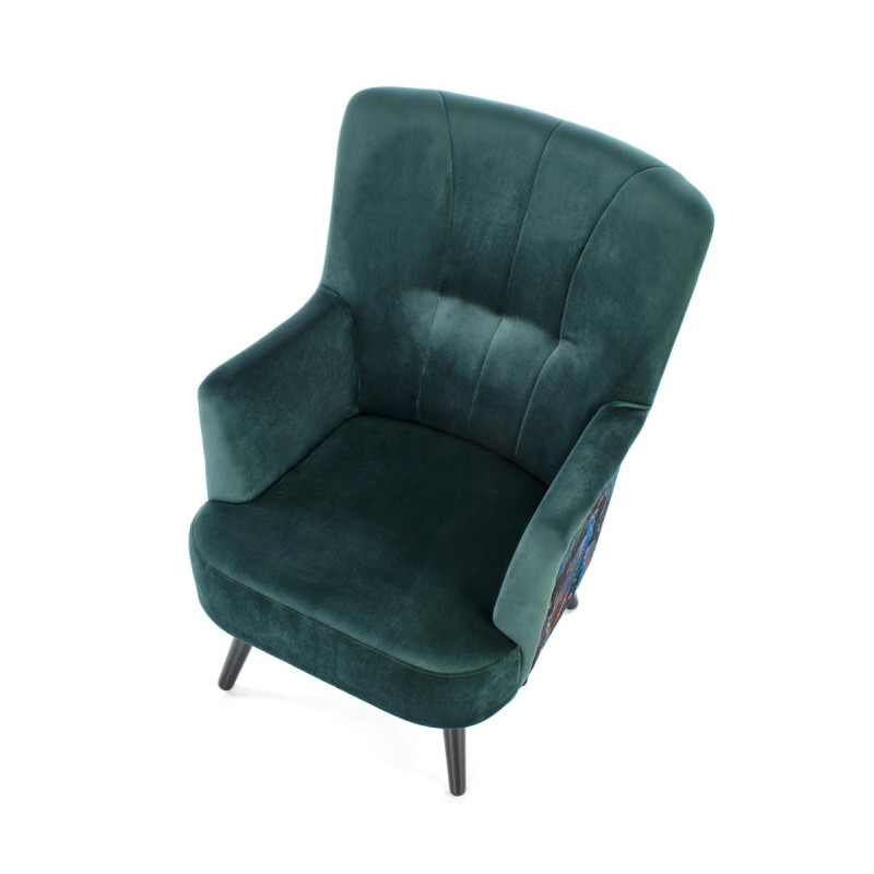 Armchair PAGONI color dark green / black