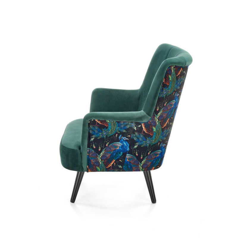 Armchair PAGONI color dark green / black