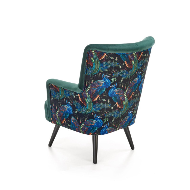 Armchair PAGONI color dark green / black
