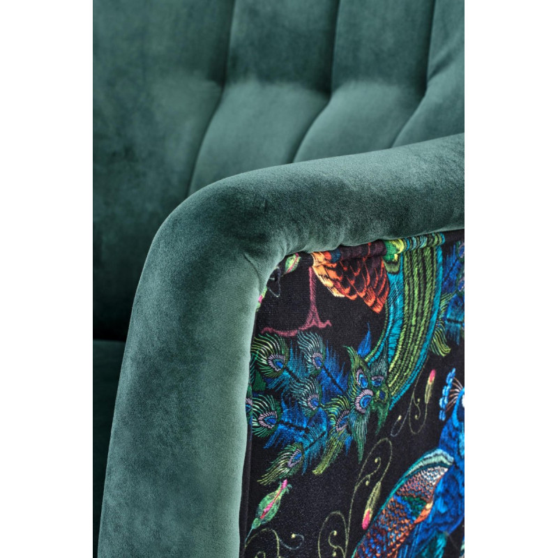 Armchair PAGONI color dark green / black