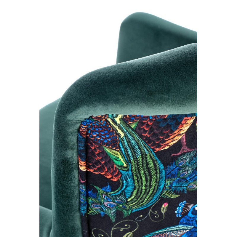 Armchair PAGONI color dark green / black