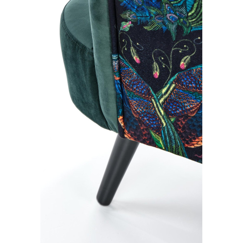 Armchair PAGONI color dark green / black