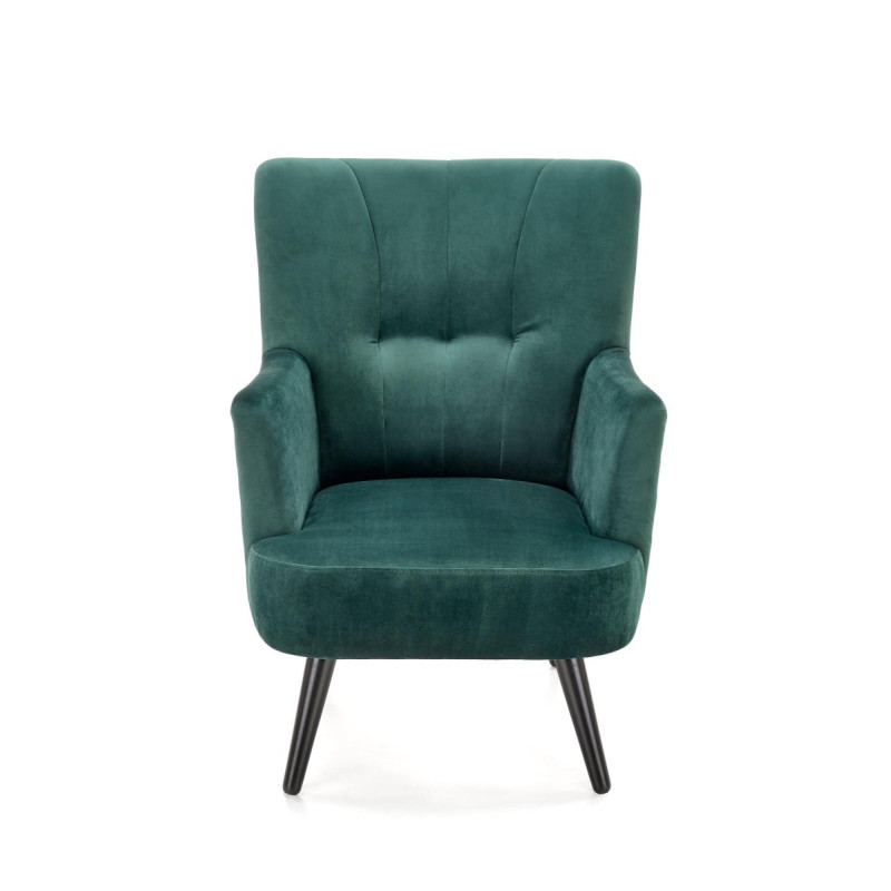 Armchair PAGONI color dark green / black