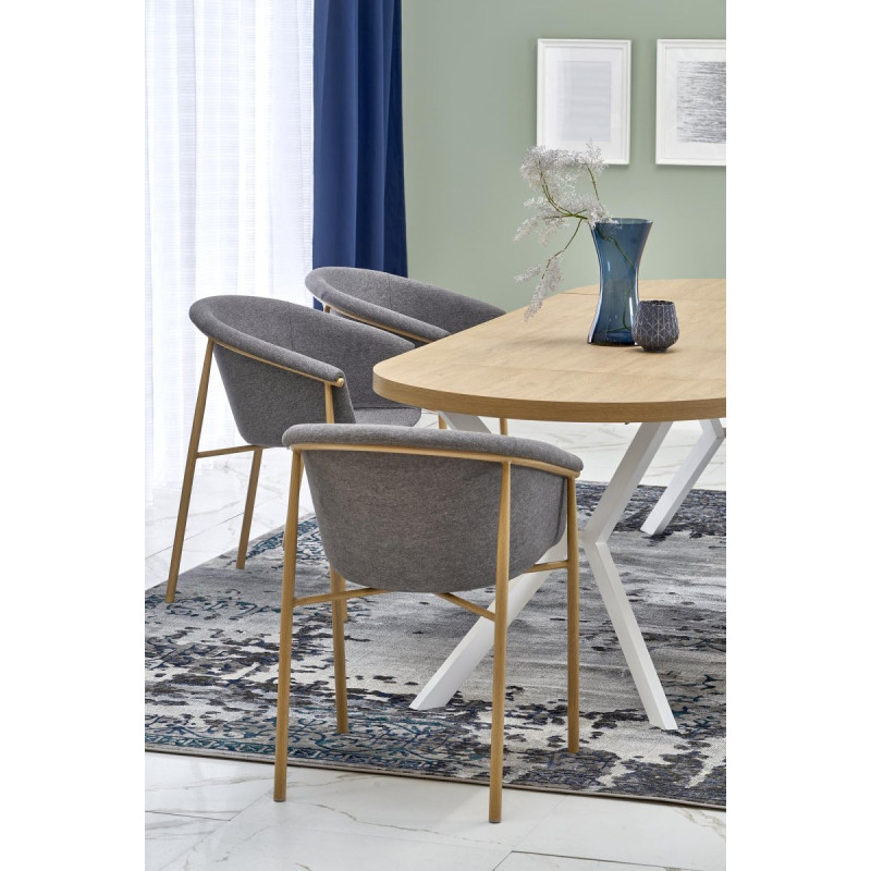 Table extension PERONI gold oak/white