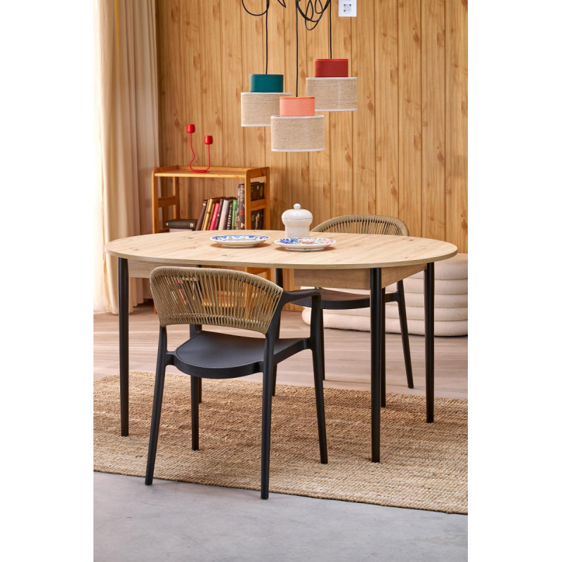 Table extension PIVOT top - artiSofan oak legs - black